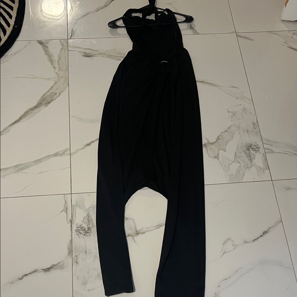 Comfortable Black Halter Jumpsuit - Picture 3 of 3